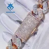15 мм позолоченный роскошный браслет с бриллиантами из муассанита, ювелирные изделия в стиле хип-хоп для мужчин и женщин, кубинская цепочка и браслет