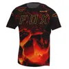 MENS MTB BAT FOX T-shirt Korta ärmar Cykling Jersey Mountain Bike Jersey Offroad Motocross Jersey Quick-Dry Downhill Jersey