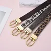 Belts Leopard Pattern Women's Belt High End Double Sided Rotating Square Needle Buckle Youth Student Fashion