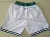 스티치 농구 Jayson Tatum Shorts Jaylen Brown 33 Bird Just Don Hip Pop Sports Pockets 지퍼 스웨트 팬츠 빠른 보내기