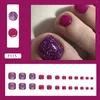 False Nails Woman Purple Toenail No Fading Reusable Resin Artificial Nail With Glitters For Salon Expert And Naive Women