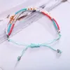 Braccialetti con ciondoli HI MAN Boemia Semplice e versatile Distanziatore acrilico a tre strati Bracciale in corda di cotone intrecciata con perline Temperamento moda donna