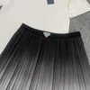 Two Piece Dress Designer Advanced gradient color organ pleated skirt pleated long skirt 2024 new temperament high waisted skirt set Q5VJ