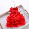 Small Dog Wedding Dress Princess Pet Clothes Bow knot Puppy Cat Party Dress Pomeranian Chihuahua Yorksies Costume Drop LJ22476