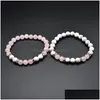 Con cuentas 8 mm Hilos de piedra Chapado en oro Pulseras con cuentas Pulseras de yoga elásticas hechas a mano para mujeres Hombres Joyería de entrega de gota Bracele Dhdqe