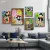 Graffiti obras de arte alec monopoly homem rico dólares dinheiro pop arte lona cartaz pintura dos desenhos animados arte de rua parede pictrue casa decor338b