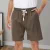 Herren-Shorts, elastischer Bund, für Männer, Lounge, Sommer, Fitness, mit Taillenkordelzug, einfarbig, zum Laufen