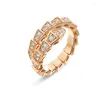 Cluster Rings Luxury High Quality Silver Color Crystal Snake Shape For Women Charm Zircon Wedding Engagement Jewelry