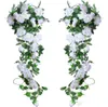 2 m lång konstgjord rose vinrankor Silk Flower Garland hängande korgar Ivy Rattan Home Outdoor Wedding Arch Garden Wall Decoration5872541