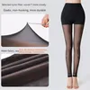 Leggings pour femmes hiver chaud sexy mince collants translucides collants en nylon taille haute élastique laine chaussette pantalon femme legging thermique