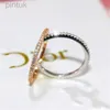 Rings Eternity Lovers ring Real Sterling silver Diamond Promise Engagement wedding rings women Bridal Jewelry Gift ldd240311