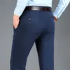 Herrenhose, klassisch, lässig, Business-Hose, dehnbar, für formelle Kleidung, Marineblau, Herrenkleidung, Schwarz, gerade