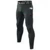 Mens autumn and winter fitness pants Plush bottomed training pants pocket Pro tight elastic running pants 220608