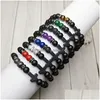 Perles faites à la main 8 mm brins de pierre naturelle bracelets croisés pour hommes femmes Nce Yoga rétro élastique charme bijoux livraison directe Dhafx