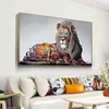 Картины на холсте, настенная живопись с животными, лошадь, лев, тигр, масляный постер и принт для гостиной, домашний декор286A