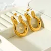 Boucles d'oreilles à tige en acier inoxydable, déclaration élégante, géométrique, Design inhabituel, grand pour femmes, étanche, plaqué or 18 carats, cadeau