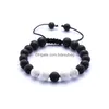 Charm Bracelets 8Mm Natural Stone Handmade Rope Beaded For Women Men Lover Party Club Fashion Jewelry Drop Delivery Dhfun