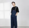 Streetwear da uomo retrò moda giapponese bavaglino di jeans dritti tuta jeans cargo tuta da uomo e da donna pantaloni a lunghezza intera