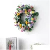 Decorative Flowers Wreaths Delightf Spring Flower Wreath Accessory Rose Decor Drop Delivery Home Garden Festive Party Supplies Otc6Q