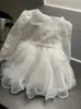 HAPPYPLUS Perles Robe de Baptême pour Bébé Filles Fluffy Premier Anniversaire Robe pour né Infantile Princesse Robes de Bal pour Bébés 240307