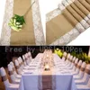 Bezpłatnie przez UPS 10pcs 30x275 cm Jute Table Runner Burlap Lace Rustic Hessian na Wedding Craft Party Dekoracje 240307