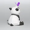 Obiekty dekoracyjne figurki Zestaw DIY Baby Panda Play z motylem 3D Model papieru rzemieślniczy Statua Rzeźba Papercraft DEK DEC212U