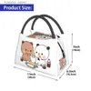 Bento Boxes Kawaii Mochi Cat Peach och Goma Thermal Isolated Lunch Bags Kvinnor REURUABLE LUNCH Tote för utomhuspicknickförvaringsmåltidslåda L240311