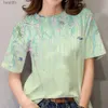 Koszulka damska kwiat 3D 3D T-shirty streetwearu Kobiety kwiatowy swobodny sposób mody Owczesny O-Neck Short Slee T Shirt Y2K Fe Girl Tops TEES 240311