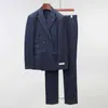 Abiti da uomo doppio petto per uomo grigio blu navy a righe gentiluomo abito maschile due pezzi uomo grooming ultimi disegni di pantaloni da cappotto Q1137