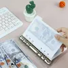 5Pcs Blue Binder Notebook Accessories Removable Book Core 6-hole Cash Budget PP Bag Office Stationery