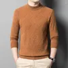 Erkek Sweaters Erkekler Mockneck Yün Sweater 2024 Sonbahar Kış Kalın Uzun Kollu Jumper Adam Saf Sakiller