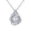 Nuova collana con pendente S925 Collana in argento sterling con perle d'acqua dolce Collana europea con colletto da donna Moda Gioielli per feste di nozze Regalo di compleanno di San Valentino SPC