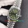 Reloj unisex GMF 36 mm Esfera verde Bisel estriado 3235 Movimiento automático Marcadores de varilla Pulsera de acero 904L Jubilee 126234 ETA Super Edition Reloj de pulsera GM Factory