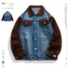 Giacca di design in denim, jeans da uomo in denim, giacca da strada hip-hop alla moda con stampa irregolare monopetto taglia asiatica M-3XL