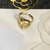 Anneaux 3Style jamais marque lettre anneau plaqué or cuivre anneaux ouverts créateur de mode luxe cristal perle anneau de mariage bijoux cadeaux taille unique ldd240311