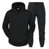 Mens hoodie+pants wool sportswear solid zippered jacket sportswear hoodie 240311