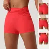 LU-240 Geplooide buikaanscherping sportshorts yoga cropped broek geen t-lijn running fitness gym ondergoed leggings