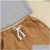 Ensembles de vêtements Bébé Garçons Shorts Set Couleur Solide Débardeur sans manches avec taille élastique Été 2 pièces Tenues pour 0-3 ans Drop Deliv OTBKQ