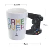 Handgjorda keramiska kaffekoppar 350 ml 3D -spelhandtagstil Hem Brukost Milk Player Creative Birthda Cups 240301