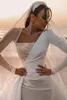 Mode robe de mariée perles sirène robes de mariée détachable Train une épaule paillettes robes de mariée balayage Train sur mesure