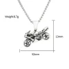 Collier pendentif moto Vintage Unique pour hommes garçons, Punk Hip Hop Cool en acier inoxydable, bijoux de chevalier cadeaux