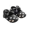 First Walkers Baby Girls Cute Mary Jane Shoes Non-Slip Walking Heart Princess Dress Infant Crib Soft Flats With Bow