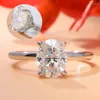 Cluster Rings Smyoue 18k White Gold 2ct Moissanite Diamond Ring For Women Oval Fancy Cut Bridal Sets Solitaire Wedding Promise Ban253Q