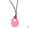 Sucettes de dentition collier à mâcher Sile pendentif de dentition enfants jouets pour garçons filles Adts ovale 11 couleurs choix livraison directe bébé Matern Ot5Jd