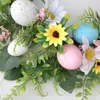 Decorative Flowers Easter Wreath Rustic Decorations Colorful Round Floral Hoop Spring For Front Door Wall Decor Celebration Window Party