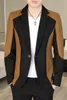 Мужские костюмы Корейская мода Лоскутная куртка для мужчин Slim Fit Повседневные пиджаки Деловой социальный пиджак Masculino Уличная одежда 2024 Весна