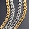 Luxury 925 Silver Vvs Moissanite Necklace 12mm Moissanite Cuban Chain 18k Gold Plated Cuban Link Chain Necklace Bracelet