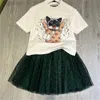 Zestawy luksusowe ubrania projektant Kid-shirt welonowa moda moda urocze ubrania Dzieci Krótkie zestawy odzież garnitury Summer Girl