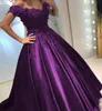 Purple Satin Quinceanera Dresses Ball Gown Beaded Sequins Lace Applique Sweet 16 Dresses vestidos de Formal Party Gowns3712437