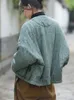 Kopa damski płaszcze johnature kobiety vintage lniane przycisk parkas V-denia Kieszenie z długim rękawem 2024 Zimowa ciepła chińska kobieta